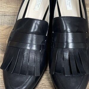 Cole Haan Black Leather Fringe Loafers • Women’s Size 10B • Classic Block Heel